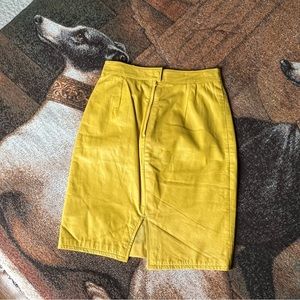 Vintage yellow leather skirt